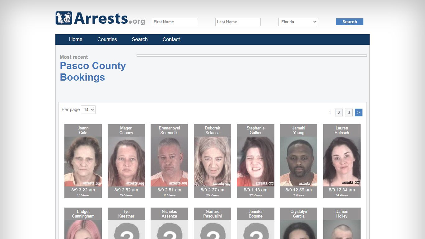 Pasco County Arrests and Inmate Search